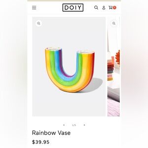 Brand New DOIY Rainbow Double Vase